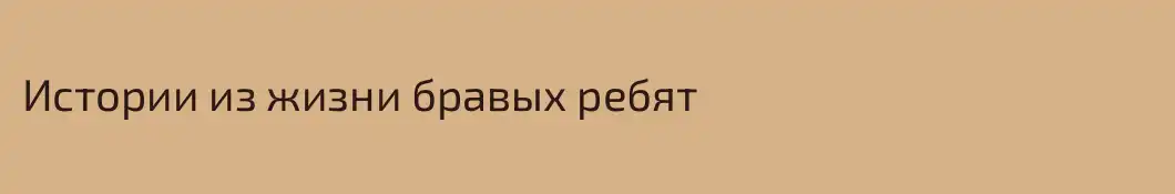 Истории из жизни бравых ребят